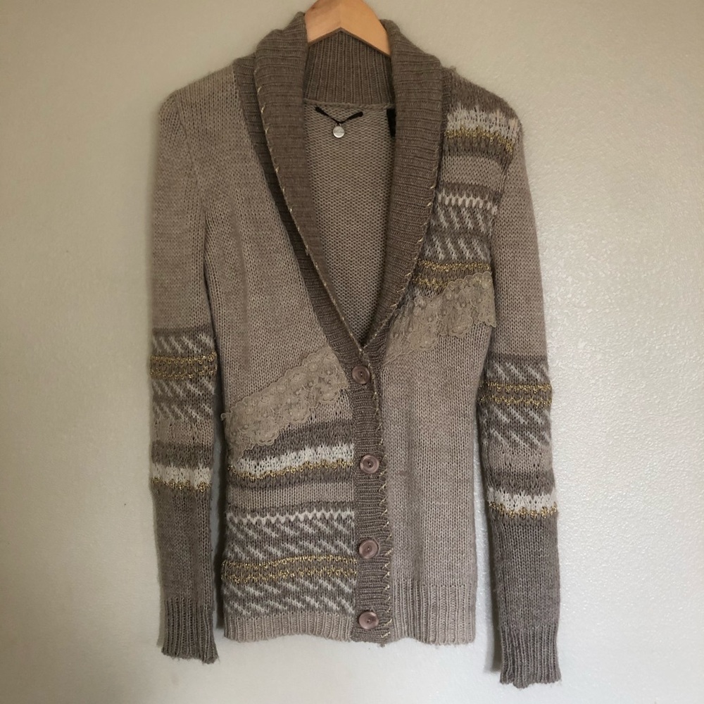 BKE Buckle Cardigan Wool Sweater Womens Size S